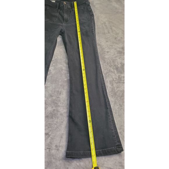 Gap Pants Womens Sz 29 Black 70s Flare High Rise Corduroy Stretch Retro Style C1 - Picture 2 of 10